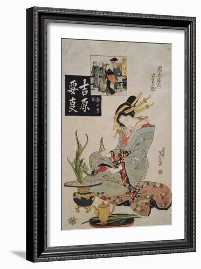 The Courtesan Suganosuke of Okamoto- Ya in the Fourth Month-Keisai Eisen-Framed Giclee Print