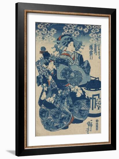 The Courtesan Usugumo of Tama-Ya-Utagawa Kuniyoishi-Framed Art Print