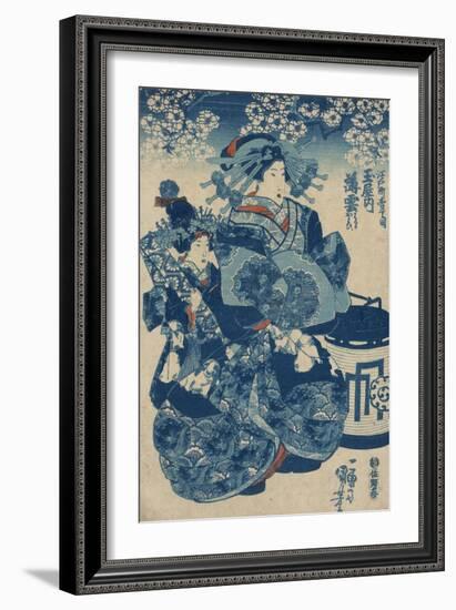 The Courtesan Usugumo of Tama-Ya-Utagawa Kuniyoishi-Framed Art Print