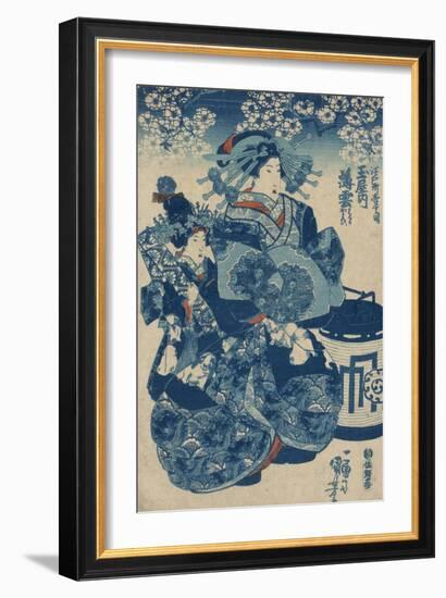 The Courtesan Usugumo of Tama-Ya-Utagawa Kuniyoishi-Framed Art Print