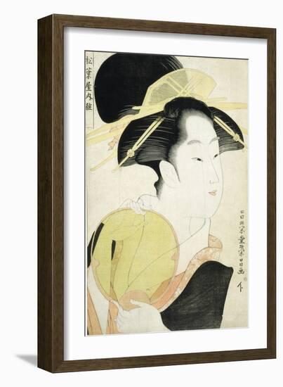 The Courtesan Yosooi of the Matsuba-Ya House-Chokosai Eisho-Framed Giclee Print