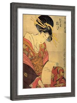 The Courtesan Yosooi of the Matsubaya House, C1800-Kitagawa Utamaro-Framed Giclee Print