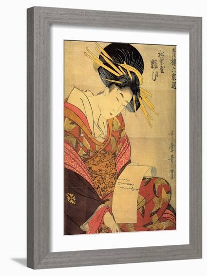 The Courtesan Yosooi of the Matsubaya House, C1800-Kitagawa Utamaro-Framed Giclee Print