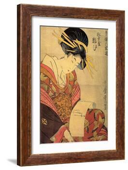 The Courtesan Yosooi of the Matsubaya House, C1800-Kitagawa Utamaro-Framed Giclee Print