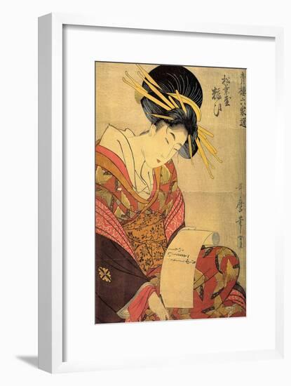 The Courtesan Yosooi of the Matsubaya House, C1800-Kitagawa Utamaro-Framed Giclee Print