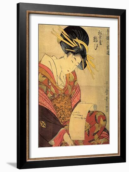 The Courtesan Yosooi of the Matsubaya House, C1800-Kitagawa Utamaro-Framed Giclee Print