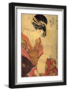 The Courtesan Yosooi of the Matsubaya House, C1800-Kitagawa Utamaro-Framed Giclee Print