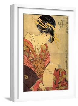The Courtesan Yosooi of the Matsubaya House, C1800-Kitagawa Utamaro-Framed Giclee Print