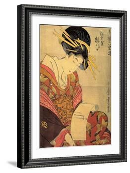 The Courtesan Yosooi of the Matsubaya House, C1800-Kitagawa Utamaro-Framed Giclee Print