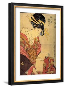 The Courtesan Yosooi of the Matsubaya House, C1800-Kitagawa Utamaro-Framed Giclee Print