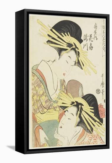 The Courtesans Hanaogi and Takigawa of the Ogiya House, C. 1805-Kitagawa Utamaro-Framed Premier Image Canvas