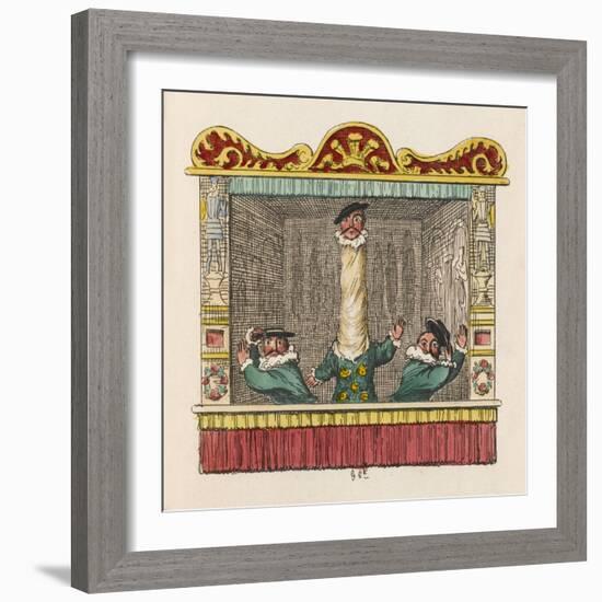 The Courtier with the Long Neck-George Cruikshank-Framed Art Print