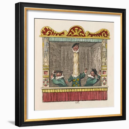 The Courtier with the Long Neck-George Cruikshank-Framed Art Print