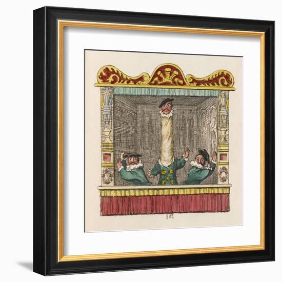 The Courtier with the Long Neck-George Cruikshank-Framed Art Print