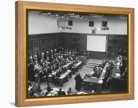 The Courtroom Crowded with Lawyers and Defendents During the Nuremberg Trial-Ed Clark-Framed Premier Image Canvas