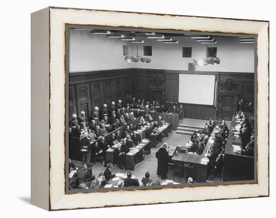 The Courtroom Crowded with Lawyers and Defendents During the Nuremberg Trial-Ed Clark-Framed Premier Image Canvas