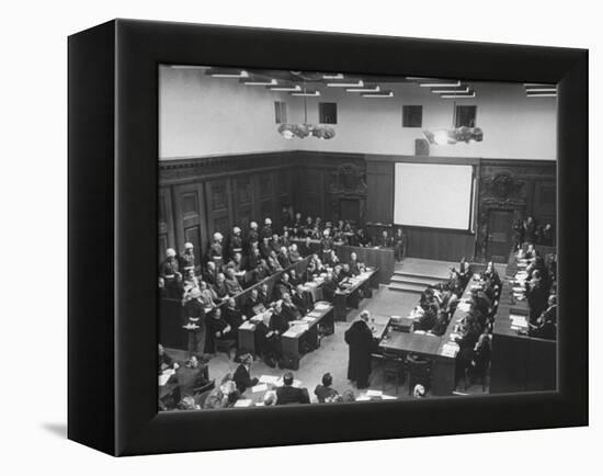 The Courtroom Crowded with Lawyers and Defendents During the Nuremberg Trial-Ed Clark-Framed Premier Image Canvas