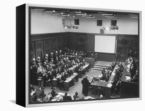 The Courtroom Crowded with Lawyers and Defendents During the Nuremberg Trial-Ed Clark-Framed Premier Image Canvas