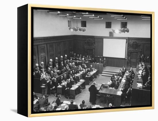 The Courtroom Crowded with Lawyers and Defendents During the Nuremberg Trial-Ed Clark-Framed Premier Image Canvas