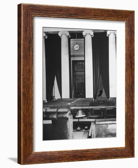 The Courtroom of the Supreme Court Seen from Behind of the Nine Justices-Margaret Bourke-White-Framed Photographic Print