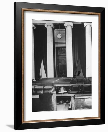 The Courtroom of the Supreme Court Seen from Behind of the Nine Justices-Margaret Bourke-White-Framed Photographic Print