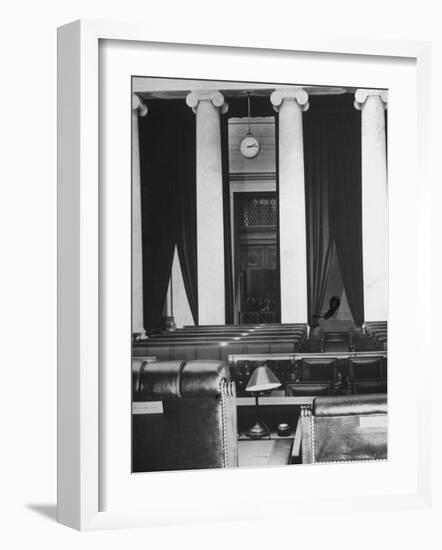 The Courtroom of the Supreme Court Seen from Behind of the Nine Justices-Margaret Bourke-White-Framed Photographic Print