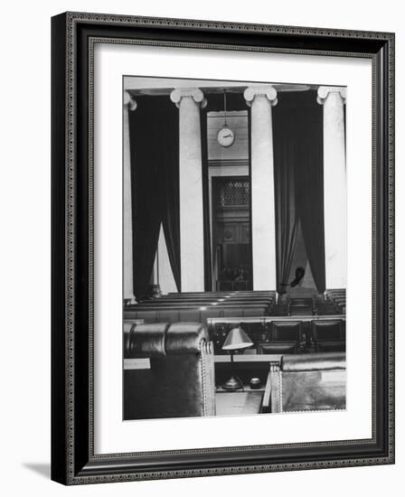 The Courtroom of the Supreme Court Seen from Behind of the Nine Justices-Margaret Bourke-White-Framed Photographic Print