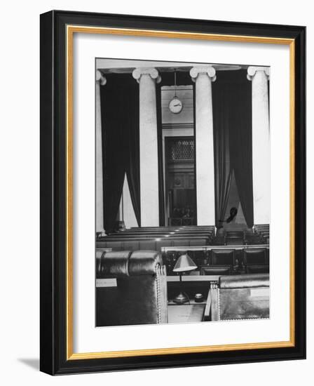 The Courtroom of the Supreme Court Seen from Behind of the Nine Justices-Margaret Bourke-White-Framed Photographic Print
