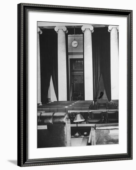 The Courtroom of the Supreme Court Seen from Behind of the Nine Justices-Margaret Bourke-White-Framed Photographic Print