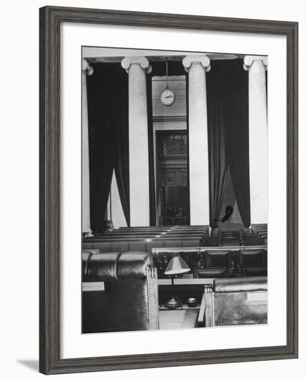 The Courtroom of the Supreme Court Seen from Behind of the Nine Justices-Margaret Bourke-White-Framed Photographic Print