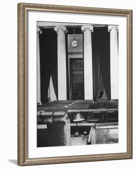 The Courtroom of the Supreme Court Seen from Behind of the Nine Justices-Margaret Bourke-White-Framed Photographic Print