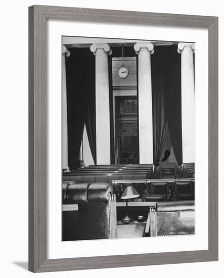 The Courtroom of the Supreme Court Seen from Behind of the Nine Justices-Margaret Bourke-White-Framed Photographic Print