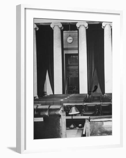 The Courtroom of the Supreme Court Seen from Behind of the Nine Justices-Margaret Bourke-White-Framed Photographic Print