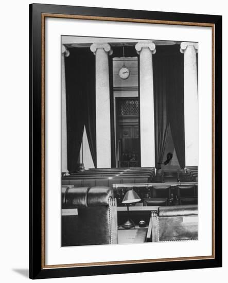 The Courtroom of the Supreme Court Seen from Behind of the Nine Justices-Margaret Bourke-White-Framed Photographic Print