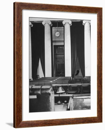 The Courtroom of the Supreme Court Seen from Behind of the Nine Justices-Margaret Bourke-White-Framed Photographic Print