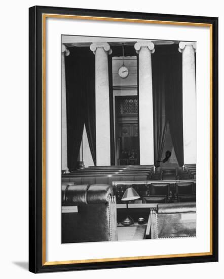 The Courtroom of the Supreme Court Seen from Behind of the Nine Justices-Margaret Bourke-White-Framed Photographic Print