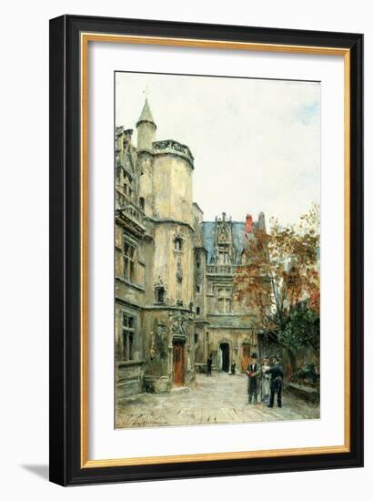 The Courtyard of the Museum of Cluny, circa 1878-80-Stanislas Victor Edouard Lepine-Framed Giclee Print