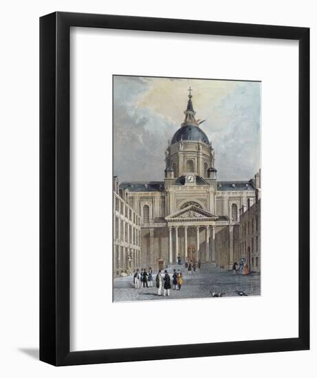 The Courtyard of the Sorbonne, Mid 19th Century (Colour Engraving)-Emile Rouergue-Framed Premium Giclee Print