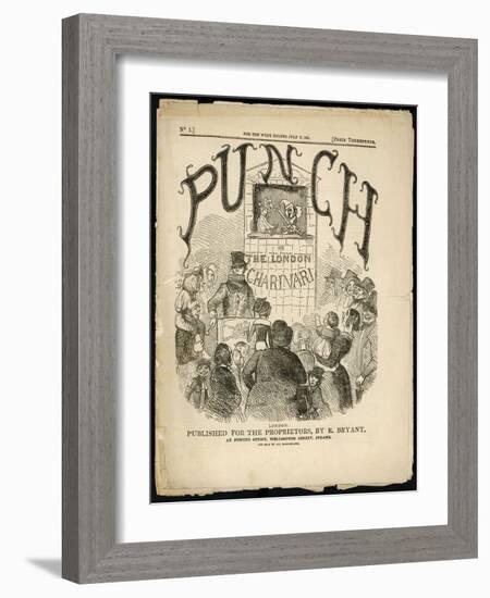 The Cover of the First Issue of Punch or the London Charivari-null-Framed Art Print