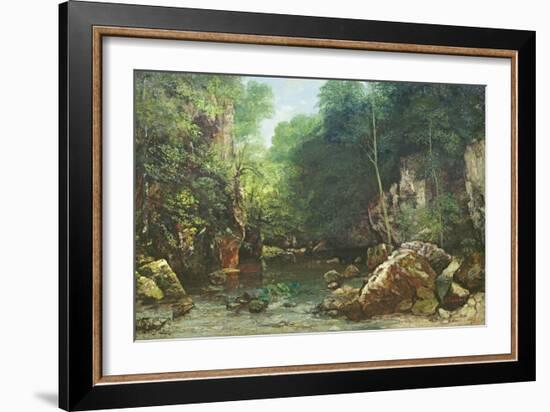 The Covered Stream, or the Dark Stream, 1865-Gustave Courbet-Framed Giclee Print