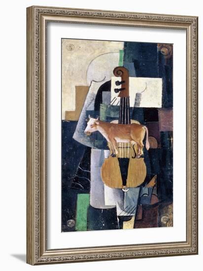 The Cow and the Violin, 1913-Kazimir Severinovich Malevich-Framed Giclee Print