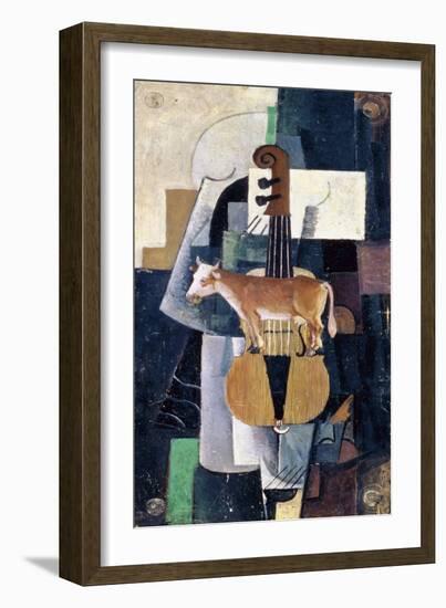 The Cow and the Violin, 1913-Kazimir Severinovich Malevich-Framed Giclee Print