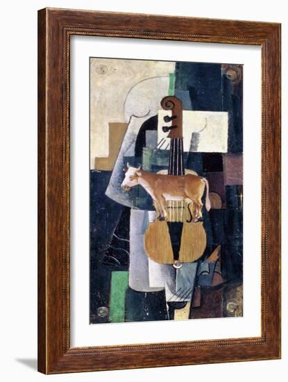 The Cow and the Violin, 1913-Kazimir Severinovich Malevich-Framed Giclee Print