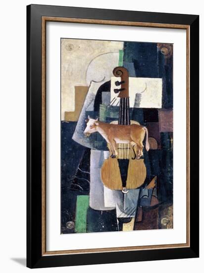 The Cow and the Violin, 1913-Kazimir Severinovich Malevich-Framed Giclee Print