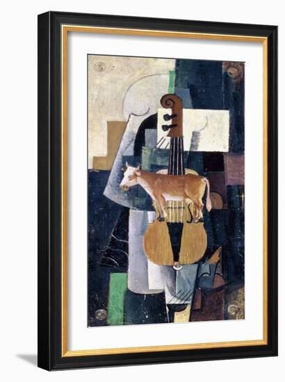 The Cow and the Violin, 1913-Kazimir Severinovich Malevich-Framed Giclee Print