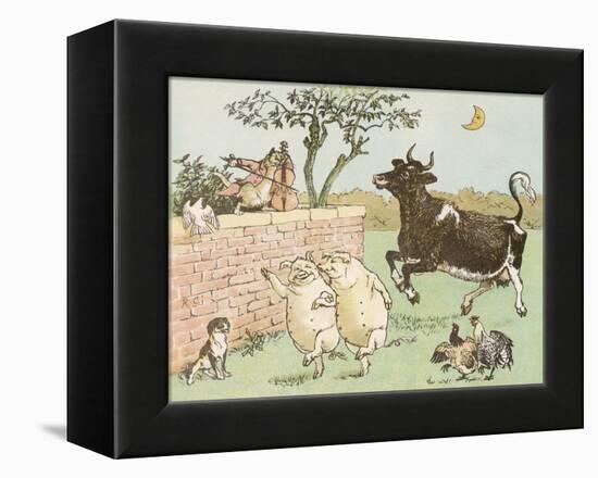 The Cow Jumped Over the Moon-Randolph Caldecott-Framed Premier Image Canvas