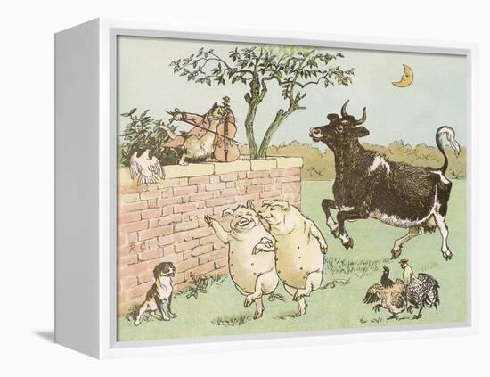 The Cow Jumped Over the Moon-Randolph Caldecott-Framed Premier Image Canvas