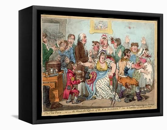 The "Cow Pock" or the Wonderful Effects of the New Inoculation, Satire on Jenner's Treatment-James Gillray-Framed Premier Image Canvas