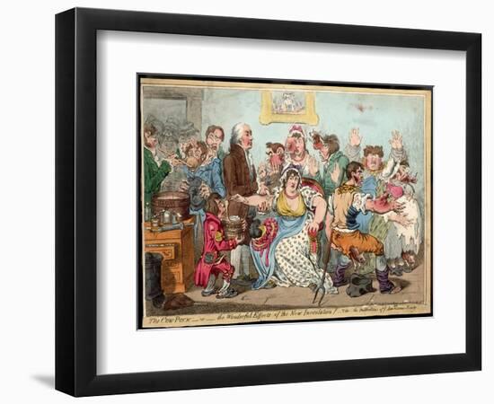 The "Cow Pock" or the Wonderful Effects of the New Inoculation, Satire on Jenner's Treatment-James Gillray-Framed Photographic Print