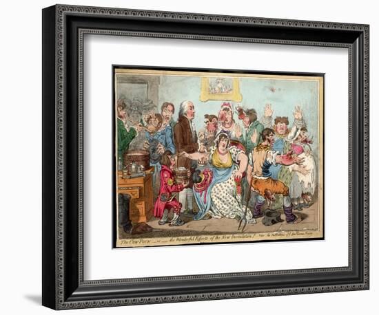 The "Cow Pock" or the Wonderful Effects of the New Inoculation, Satire on Jenner's Treatment-James Gillray-Framed Photographic Print